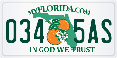 FL license plate 0345AS