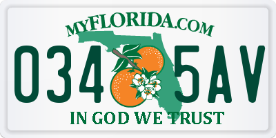 FL license plate 0345AV
