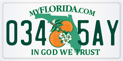 FL license plate 0345AY