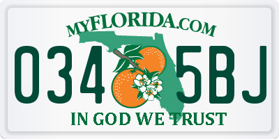 FL license plate 0345BJ