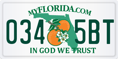 FL license plate 0345BT