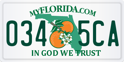 FL license plate 0345CA