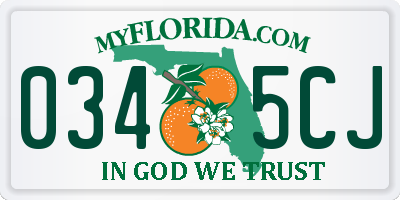 FL license plate 0345CJ