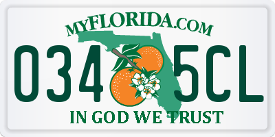 FL license plate 0345CL