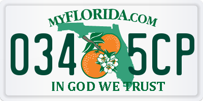 FL license plate 0345CP