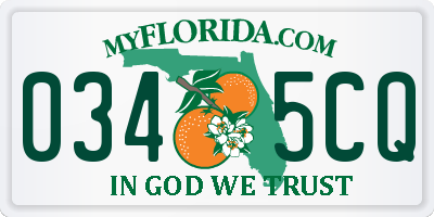 FL license plate 0345CQ