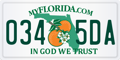 FL license plate 0345DA