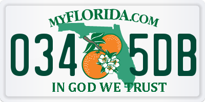 FL license plate 0345DB