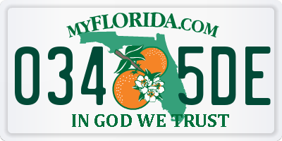 FL license plate 0345DE