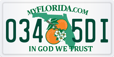 FL license plate 0345DI