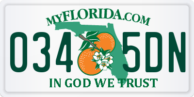 FL license plate 0345DN