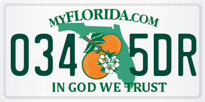 FL license plate 0345DR