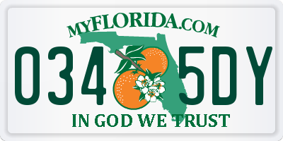 FL license plate 0345DY