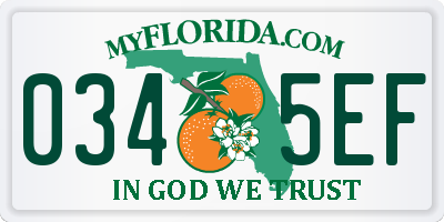 FL license plate 0345EF