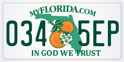 FL license plate 0345EP