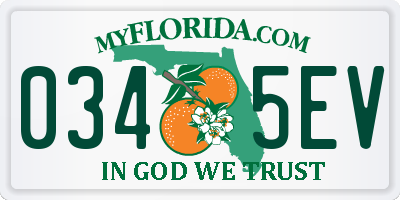 FL license plate 0345EV