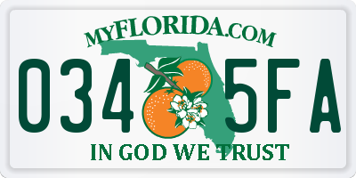FL license plate 0345FA