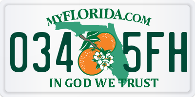 FL license plate 0345FH