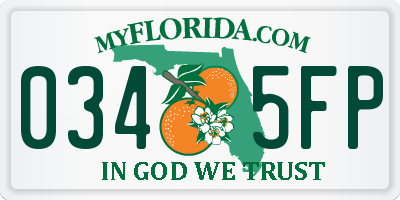 FL license plate 0345FP