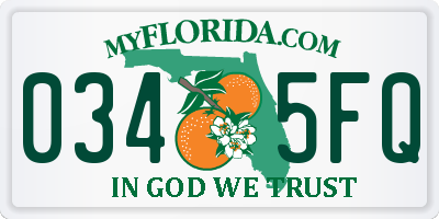FL license plate 0345FQ