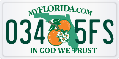 FL license plate 0345FS