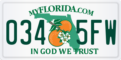 FL license plate 0345FW