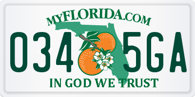FL license plate 0345GA