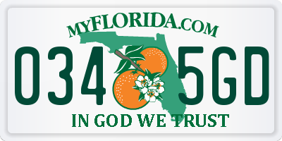 FL license plate 0345GD