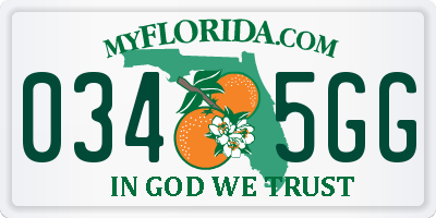FL license plate 0345GG