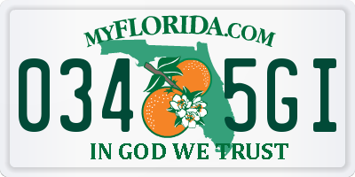 FL license plate 0345GI