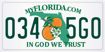 FL license plate 0345GO