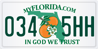 FL license plate 0345HH