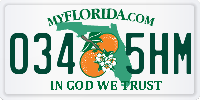 FL license plate 0345HM