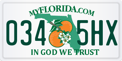 FL license plate 0345HX