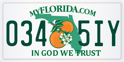 FL license plate 0345IY