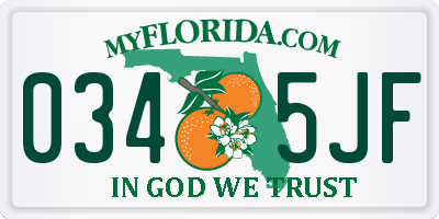FL license plate 0345JF