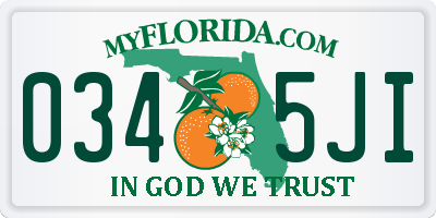 FL license plate 0345JI