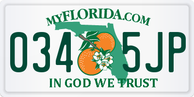 FL license plate 0345JP