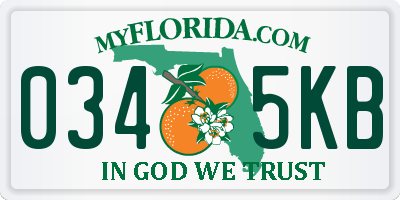 FL license plate 0345KB