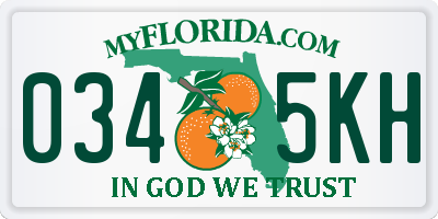 FL license plate 0345KH