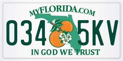 FL license plate 0345KV