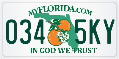 FL license plate 0345KY