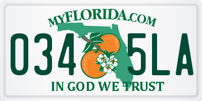 FL license plate 0345LA