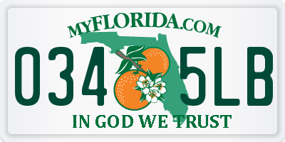 FL license plate 0345LB