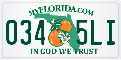 FL license plate 0345LI