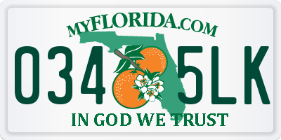 FL license plate 0345LK
