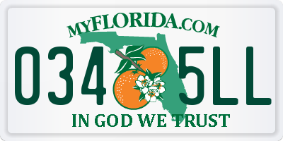 FL license plate 0345LL