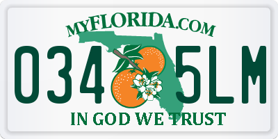 FL license plate 0345LM