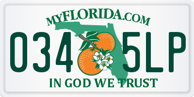 FL license plate 0345LP