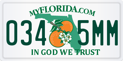 FL license plate 0345MM